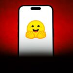 In this photo illustration, Hugging Face logo is displayed on a mobile phone screen in Ankara, Turkiye.
