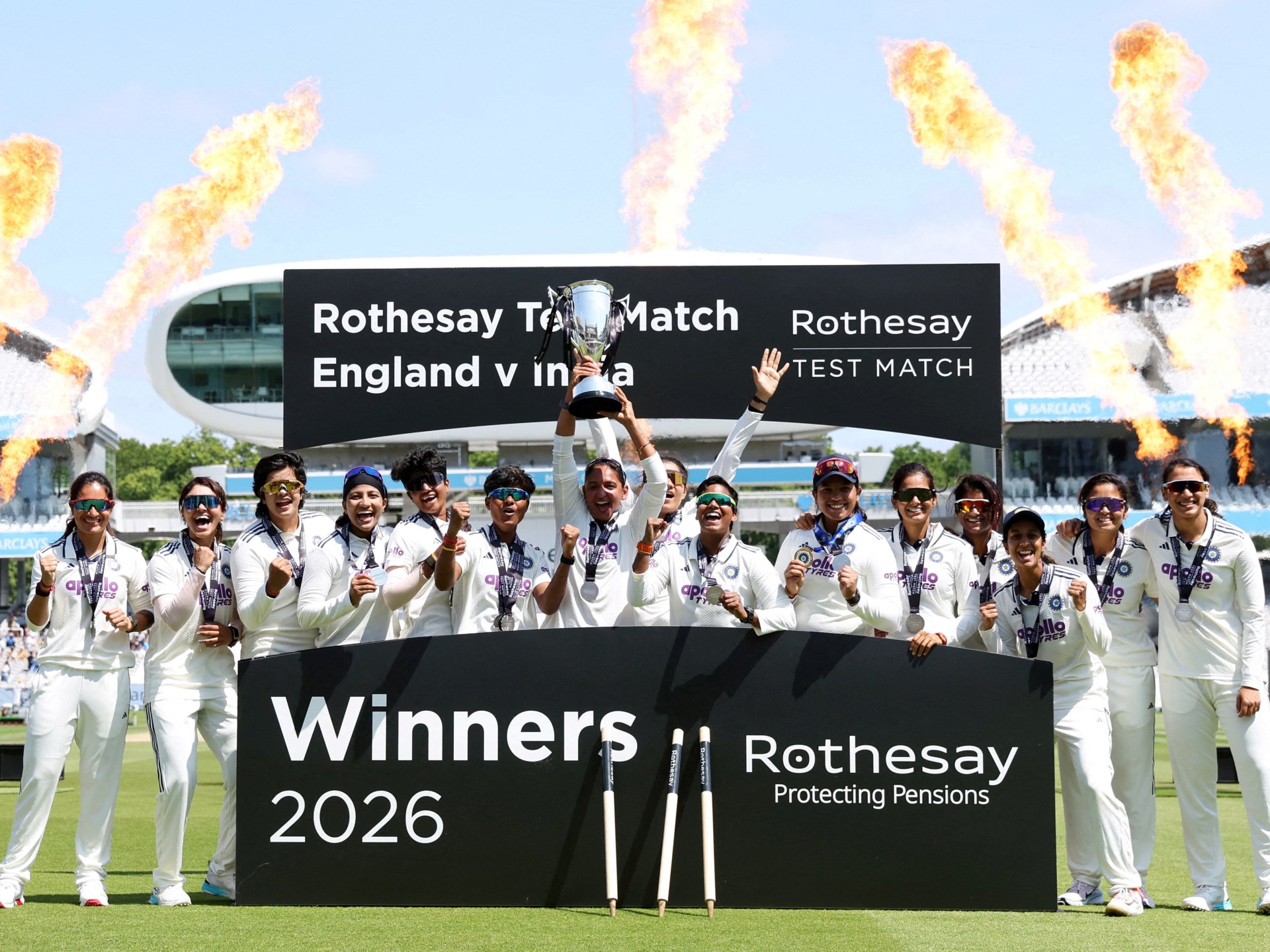Índia derrotou a Inglaterra na histórica primeira partida de teste de críquete feminino no Lord's