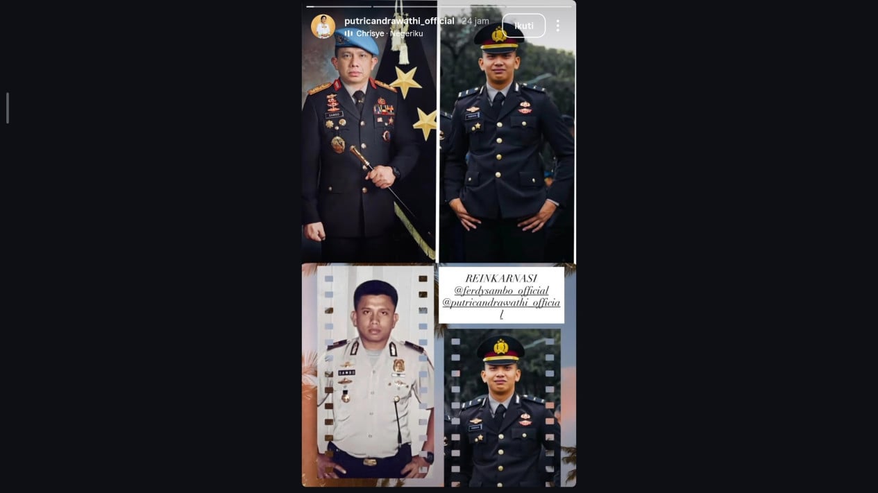 Jejerin Foto Ferdy Sambo e Tribrata Putra, Putri Candrawathi: Reinkarnasi!