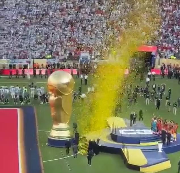 Jogadores argentinos decidiram dar as costas ao levantamento do troféu da Espanha na Copa do Mundo no domingo