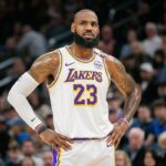 Lakers superstar LeBron James in game against Oklahoma City Thunder