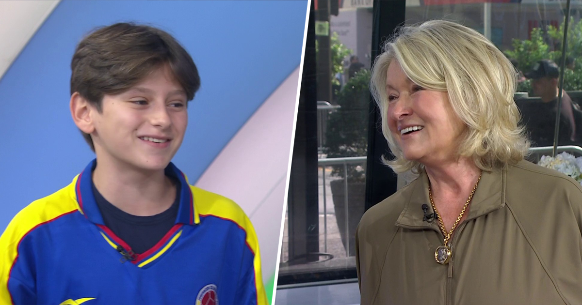 Martha Stewart é uma avó orgulhosa enquanto Truman, 14, fala sobre as previsões da Copa do Mundo HOJE