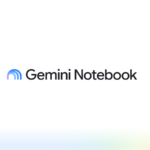 Logotipo NotebookLM com notas salvas e opções de exportação