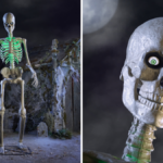 dois skellies de 3,6 metros controlados por aplicativo ao lado do ultra skelly de 6,5 pés