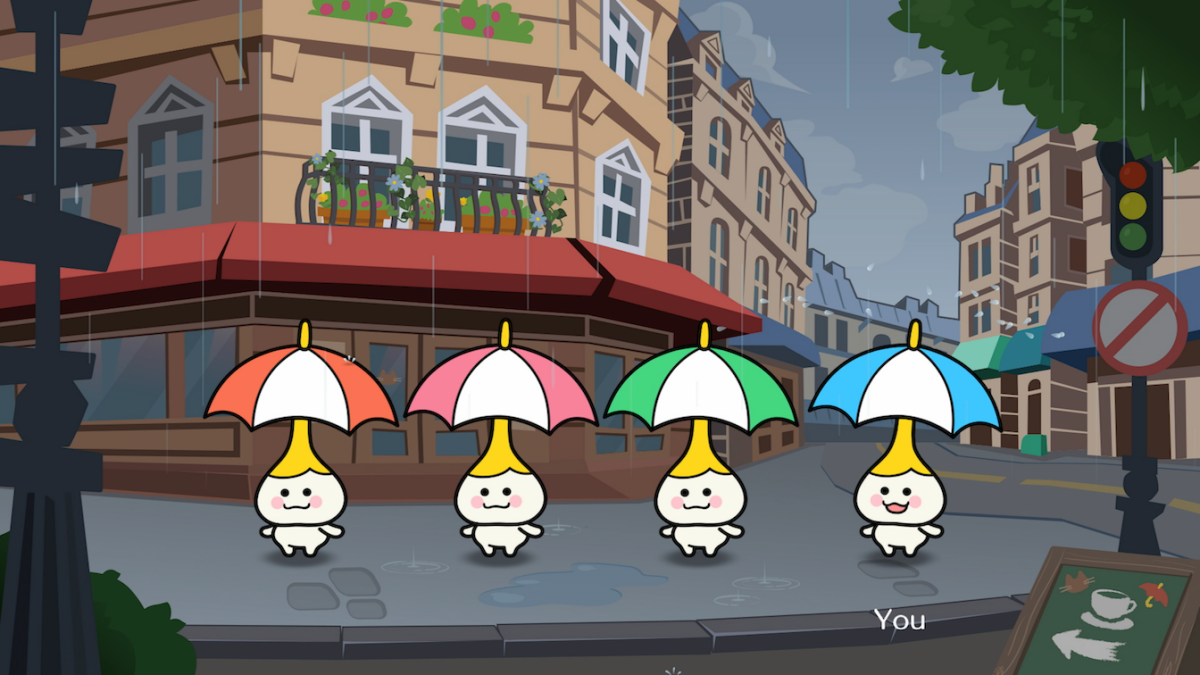 Pessoal do minigame de bolo Pompadour em Rhythm Heaven Groove