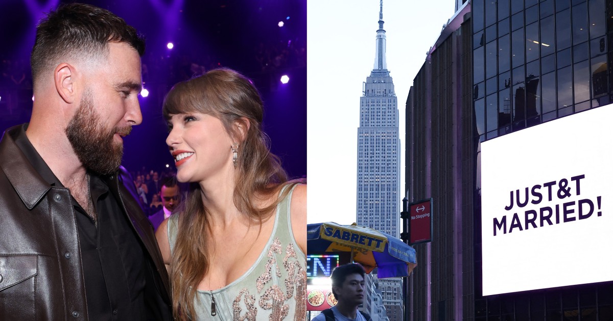 O Madison Square Garden confirmou o casamento do casal com um enorme