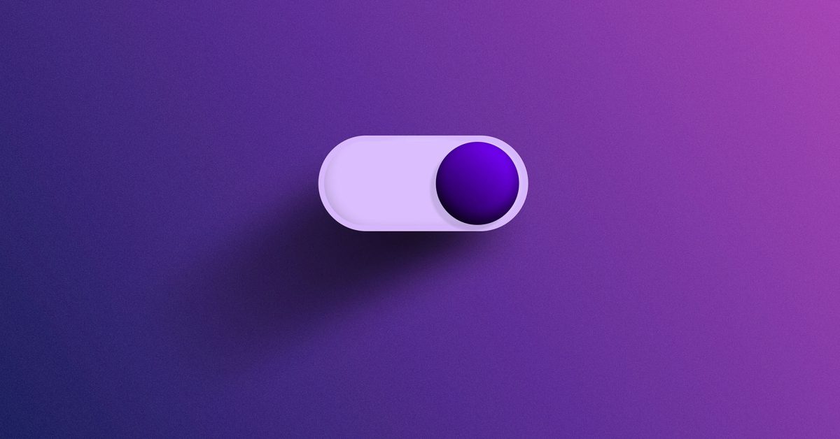 Vire esses dois botões do Instagram agora para impedir que as pessoas usem seu rosto | A imagem mostra um botão de alternância em um fundo roxo