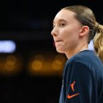 MONTREAL, CANADA - JULY 10: Paige Bueckers #5 of the Dallas Wings takes part in warmups ahead of the WNBA game against the Toronto Tempo at the Bell Centre on July 10, 2026 in Montreal, Quebec, Canada.(Photo by Minas Panagiotakis/Getty Images)