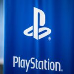 This picture taken on August 29, 2024 shows the logo for PlayStation during a media event by the Team Asobi studio at the offices Sony Interactive Entertainment in Tokyo. Team Asobi spent three years on Astro Bot, a 3D platform game featuring the new adventures of a little robot which will be released on September 6.
