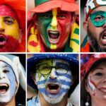 Primeiro gol do Uruguai na final da Copa do Mundo contra a Argentina, em Montevidéu, Uruguai, 30 de julho de 1930. O Uruguai derrotou a Argentina por quatro gols a dois
