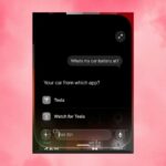 Siri AI pode extrair informações de aplicativos de terceiros na versão beta mais recente do desenvolvedor | Captura de tela da Siri acessando o aplicativo Tesla