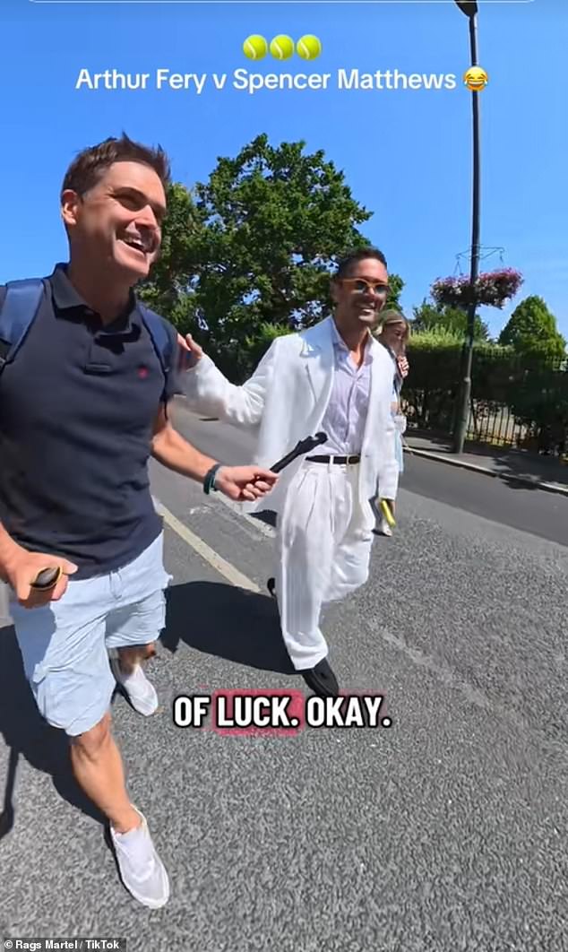 Spencer Matthews ficou com o rosto vermelho quando foi forçado a admitir que nunca ouviu falar do jogador britânico Arthur Fery durante uma entrevista em Wimbledon