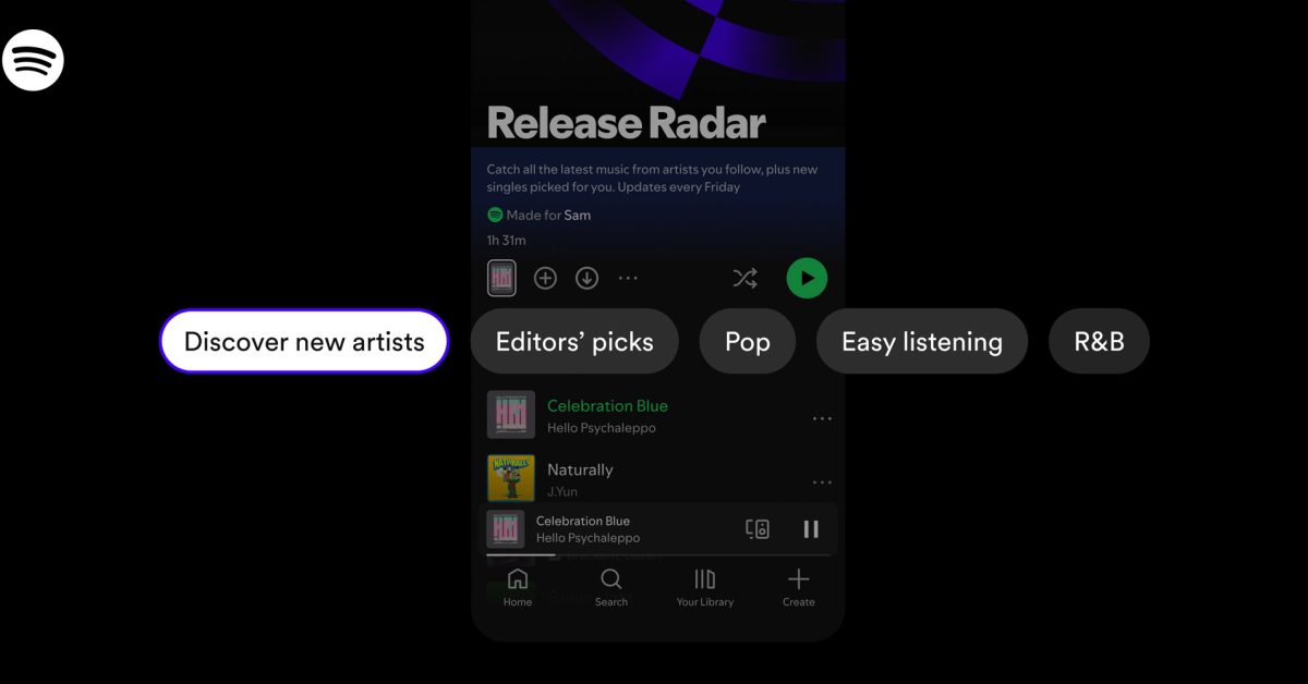 Spotify torna o Release Radar mais personalizável com novos filtros de escuta