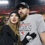 Taylor Swift e Travis Kelce doaram US$ 26 milhões para pelo menos 20 instituições de caridade esta semana, antes de sua extravagância de casamento na cidade de Nova York – foto de 2025