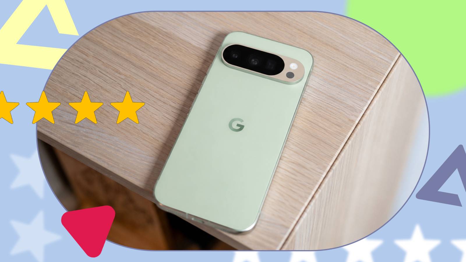 Google Pixel 10 Pro XL contra algumas contas de vidro com luz de uma janela