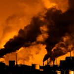Pollution poor air quality factory smoke stacks environment